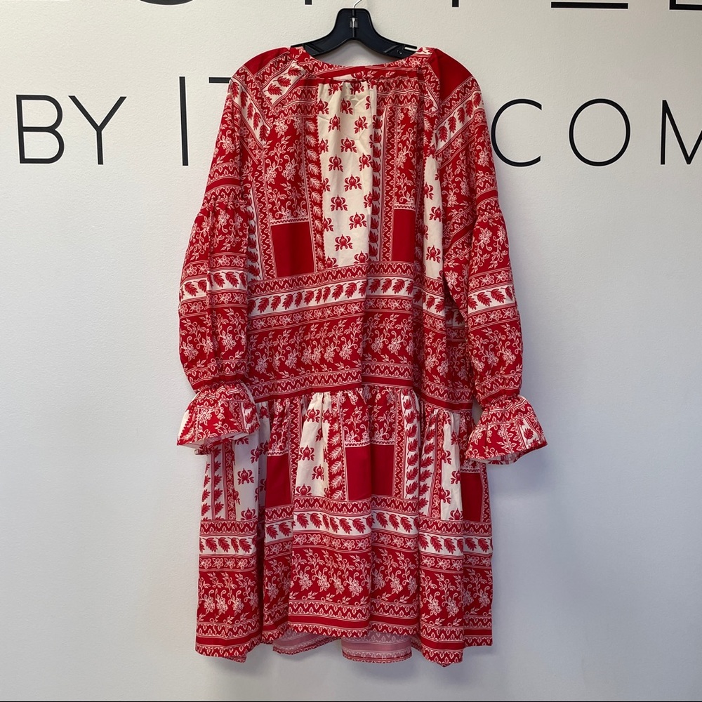 ELOQUII Gathered Sleeve Boho Dress Plus Size 20 - Picture 4 of 8